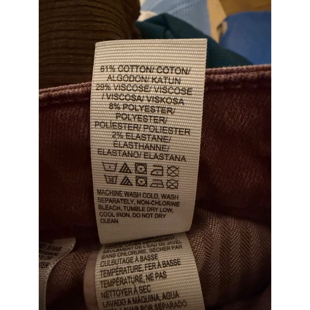 Lucky Brand Bridgette Skinny Jeans Burgundy Raw Hem Size 12/31 High Rise Wine - Picture 8 of 11